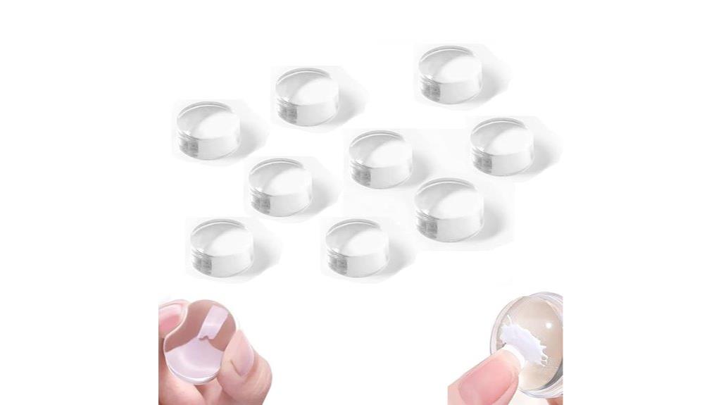 nine clear nail stamper heads