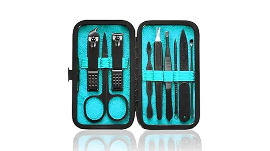 nine piece stainless steel manicure