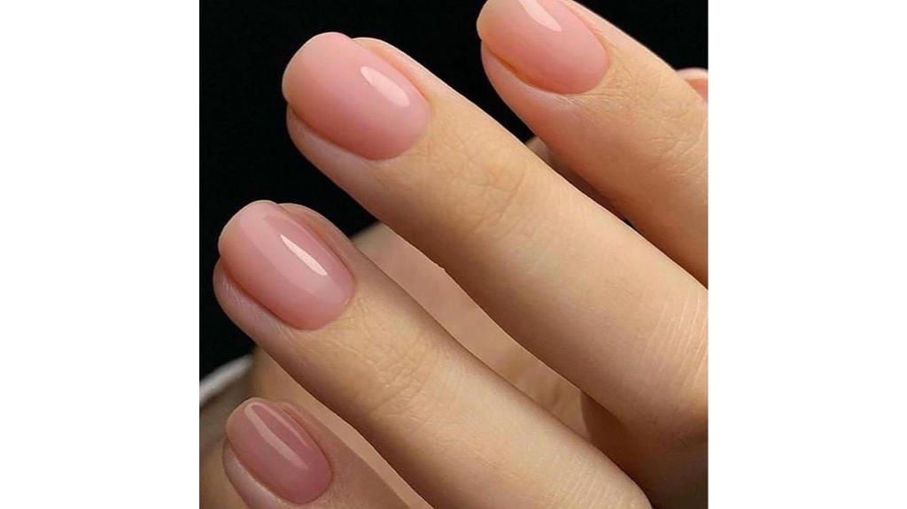 nude pink press on nails