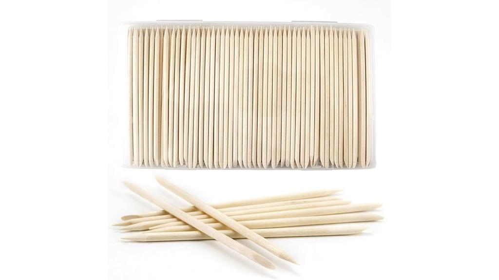 orange wooden cuticle sticks