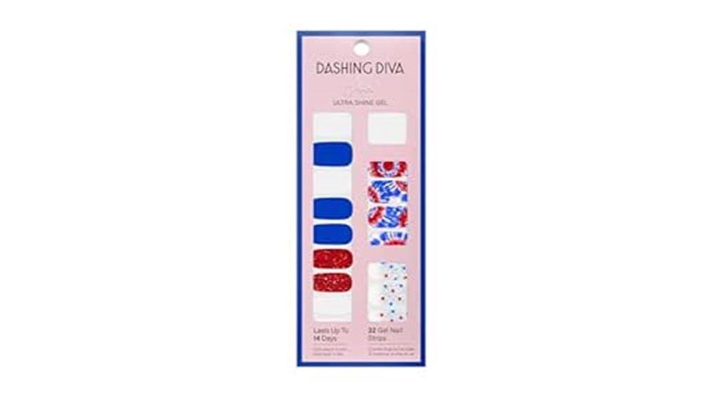 patriotic nail strip set