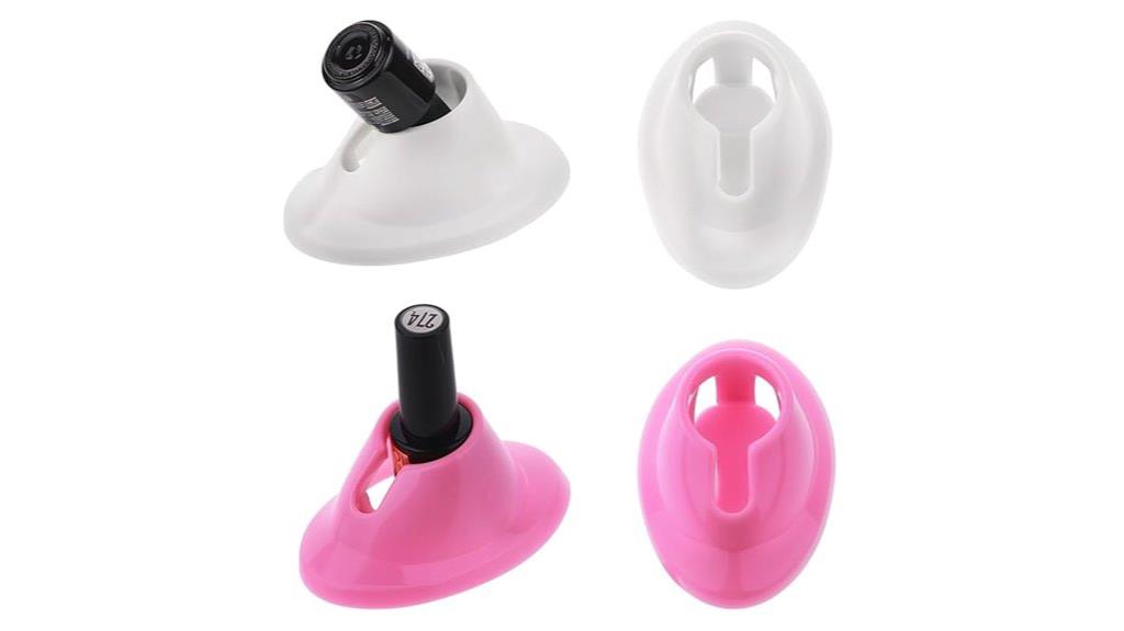 pink and white bottle holders