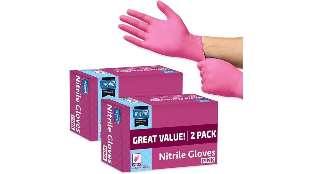 pink nitrile gloves for salons