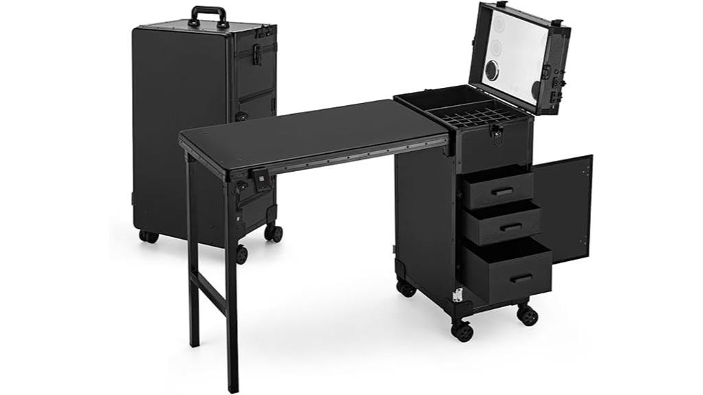 portable beauty station with storage