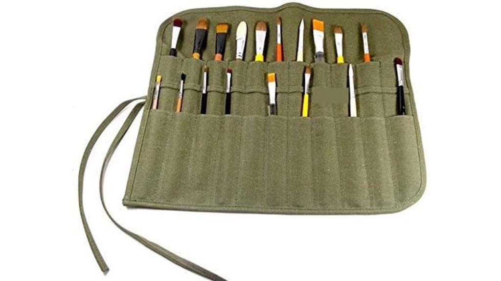 portable canvas brush organizer