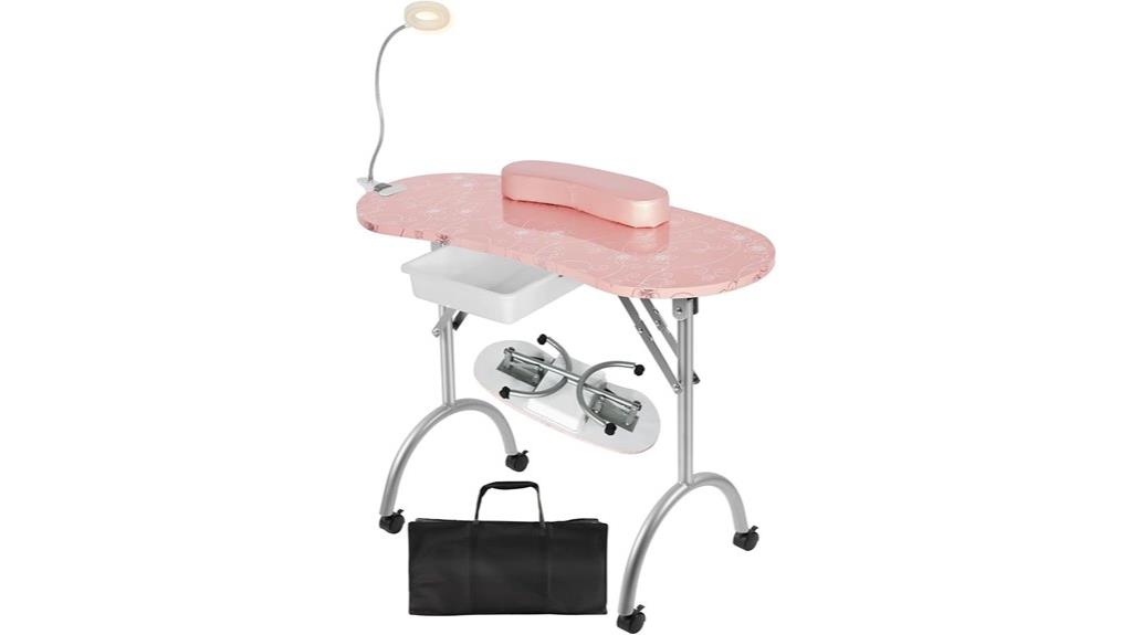 portable manicure table features