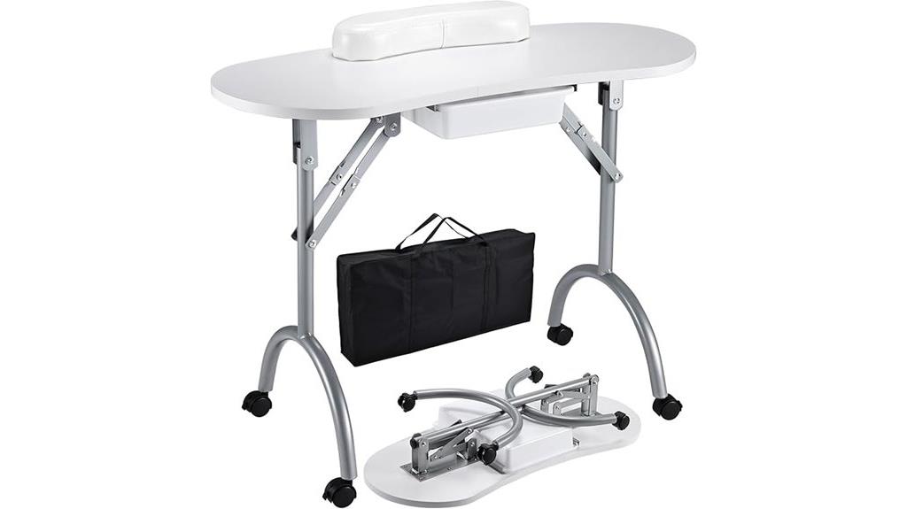 portable manicure table with wheels