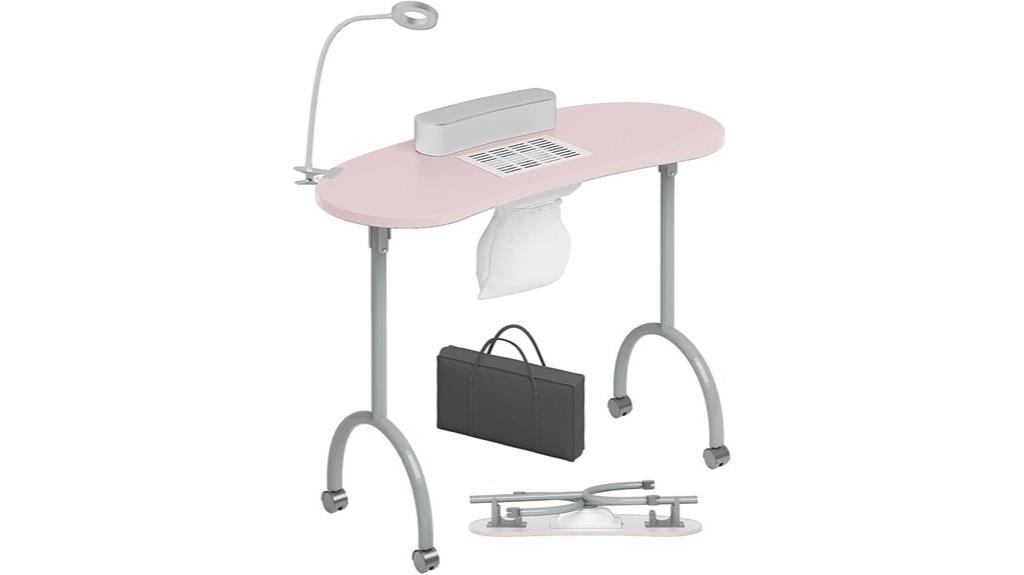 portable nail table with fan