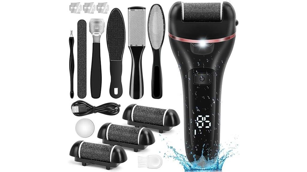 rechargeable foot scrubber with multiple heads