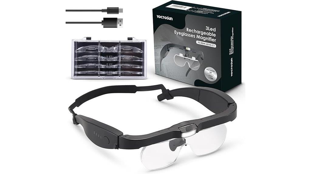 rechargeable led head magnifier