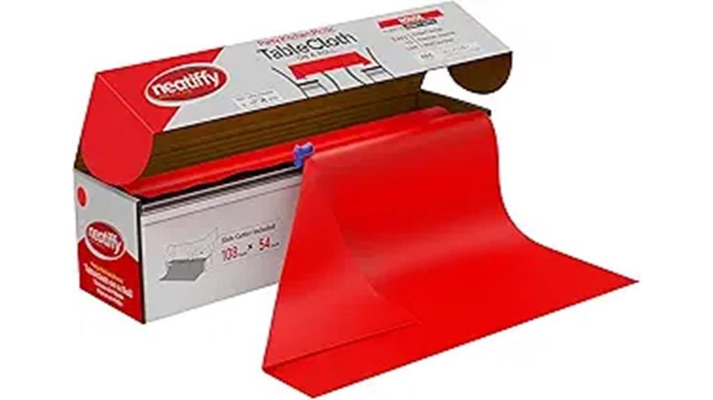 red disposable plastic tablecloth