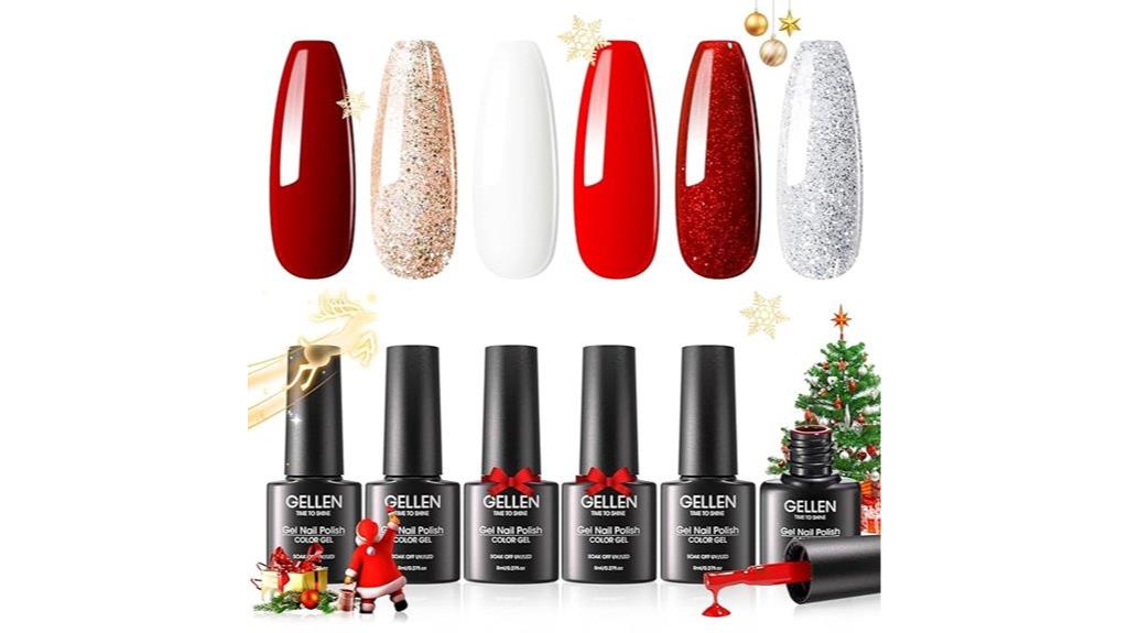 red gel nail polish set