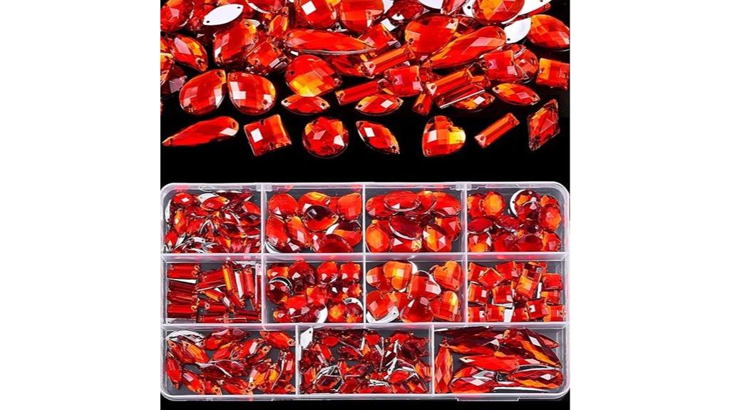 red rhinestone craft supplies