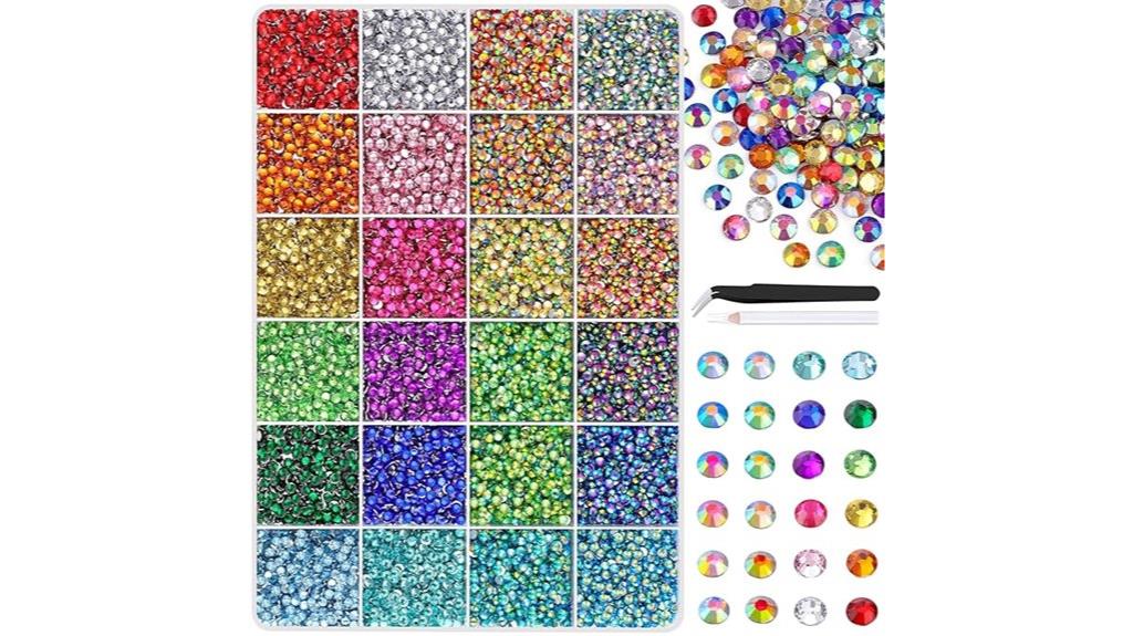 resin rhinestones with tweezers
