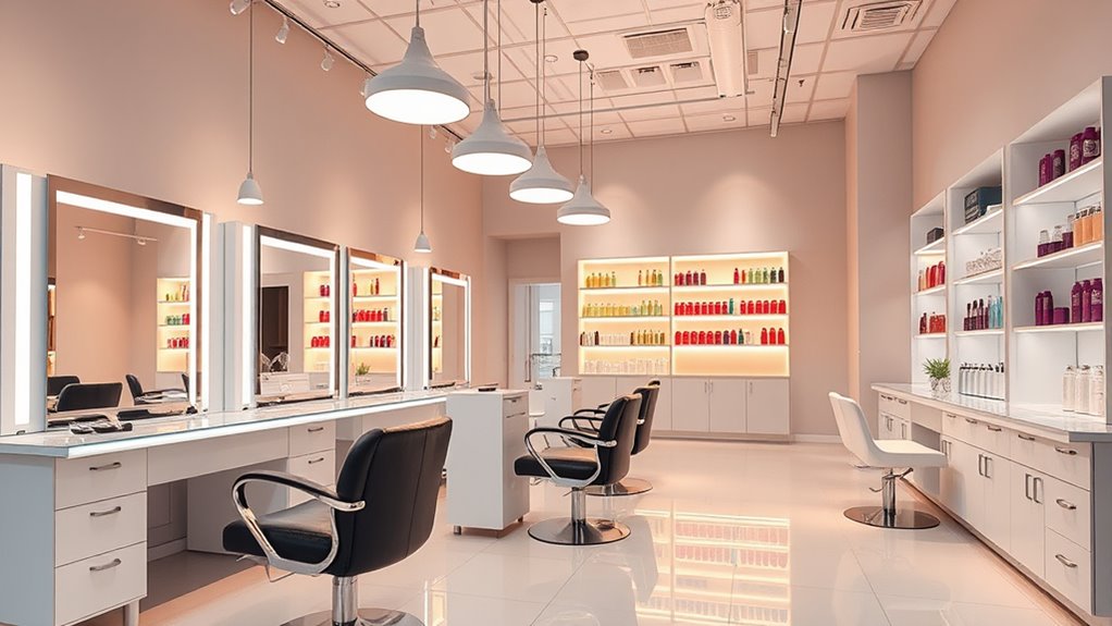 salon furniture lighting ideas