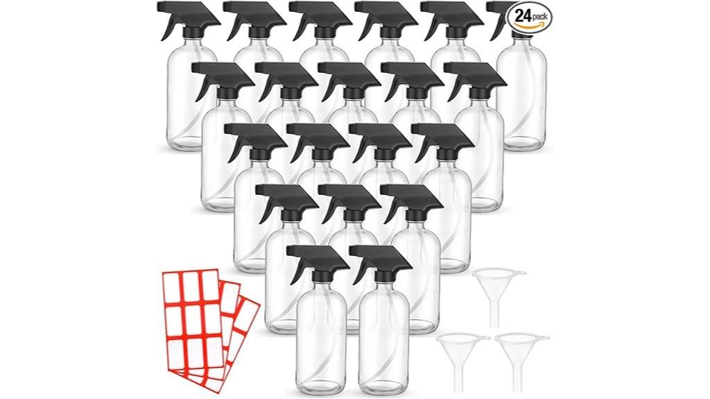 set of 24 glass bottles