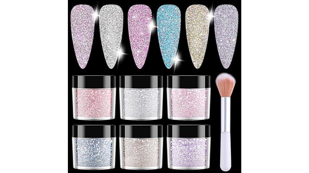 shiny nail powder set
