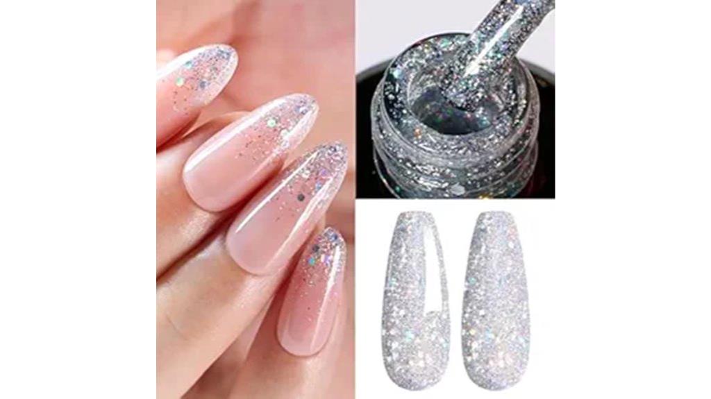 silver chrome glitter polish