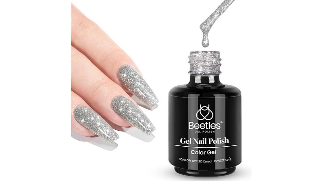 silver glitter nail polish