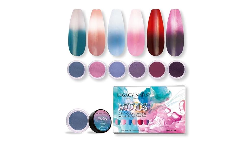six color acrylic nail kit