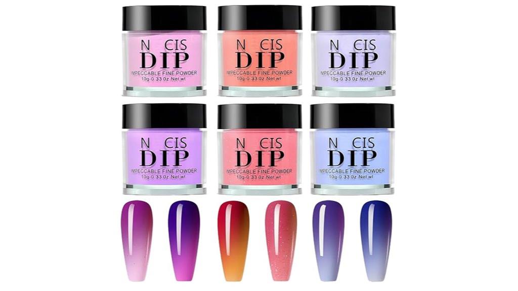six color dip powder set