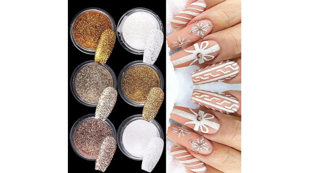six color glitter nail set
