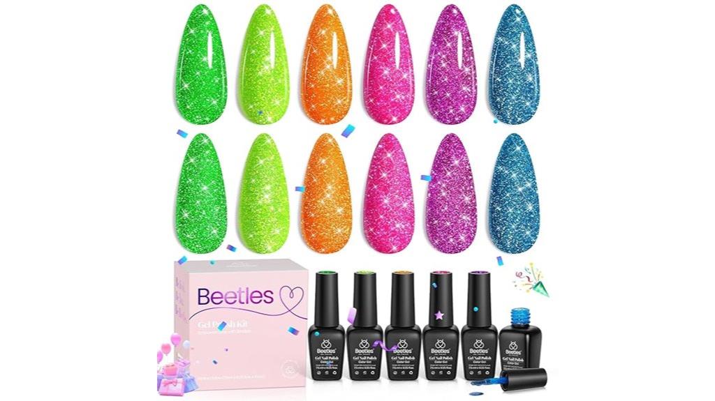 six color neon beetle gel
