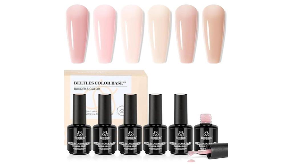 six color rubber base gel