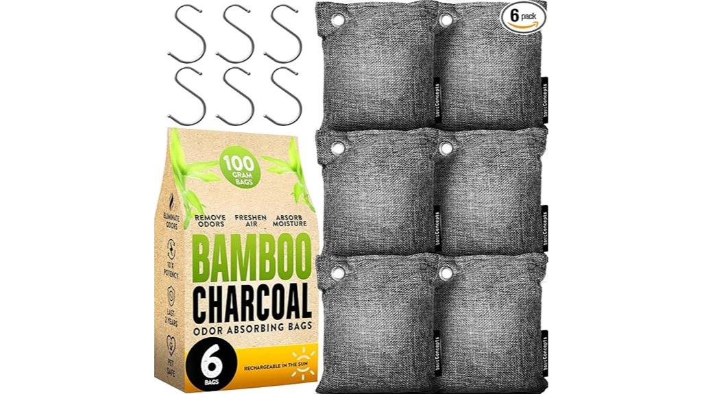 six pack charcoal odor absorbers
