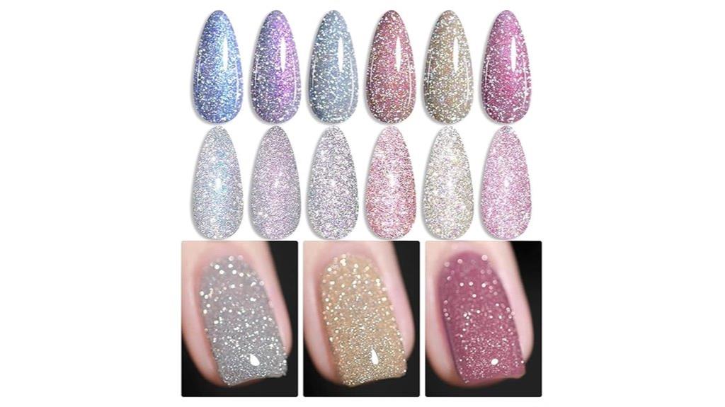 six pack glitter gel polish