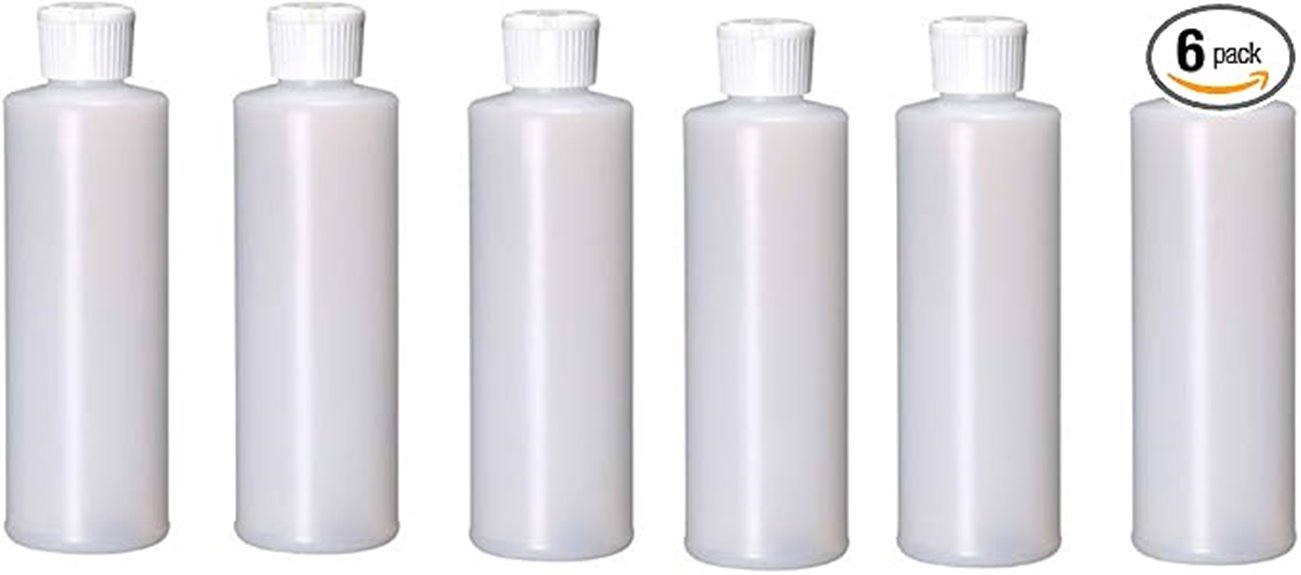 six pack plastic flip top bottles