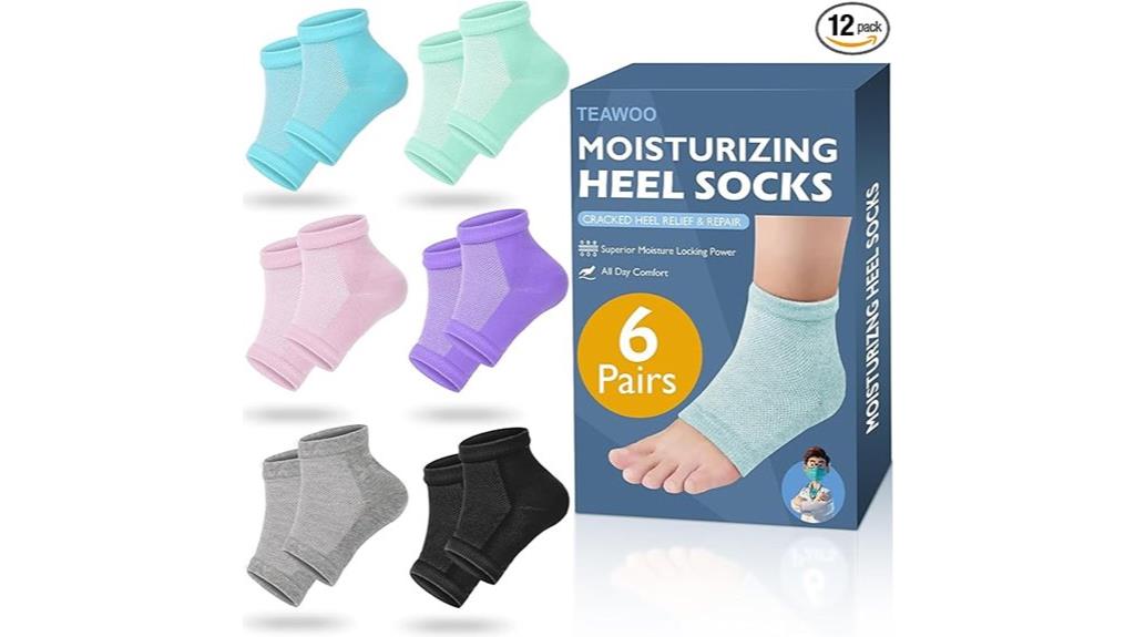 six pairs moisturizing socks