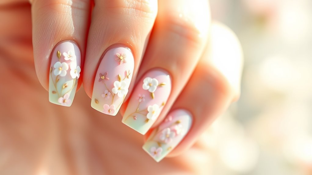 soft pastel floral accents