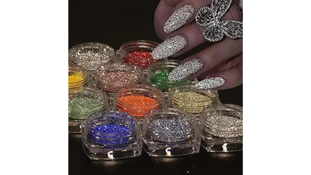 sparkling nail powder set