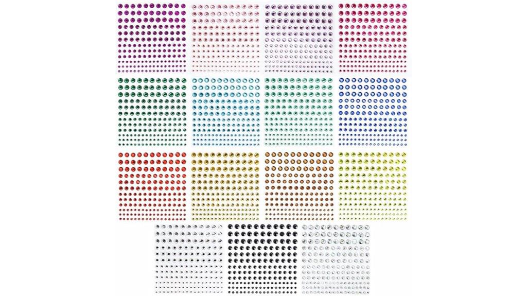 sparkling self adhesive face gems