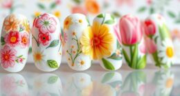 spring floral nail decals
