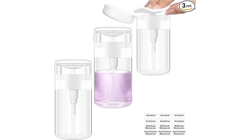 three acetone dispensers included