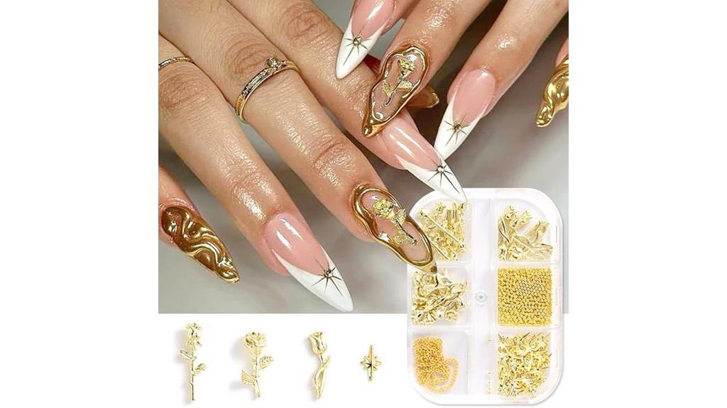 three dimensional metallic rose