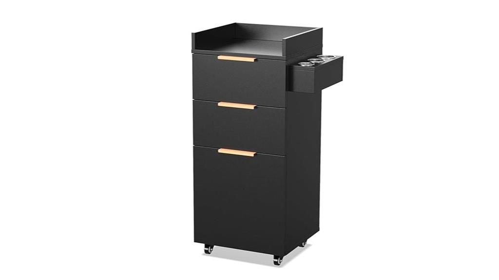 three tier rolling salon cart