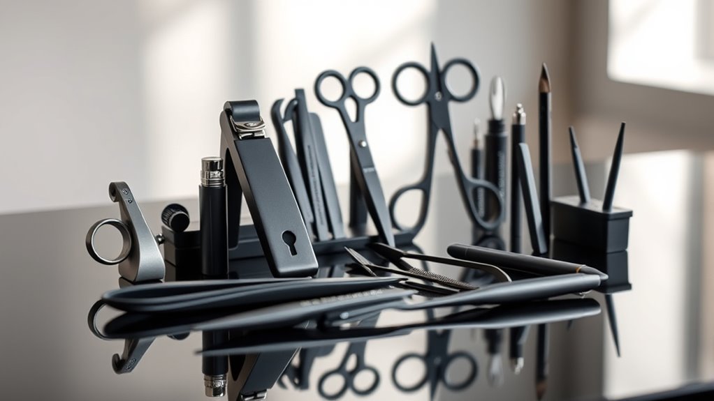 top black steel manicure sets