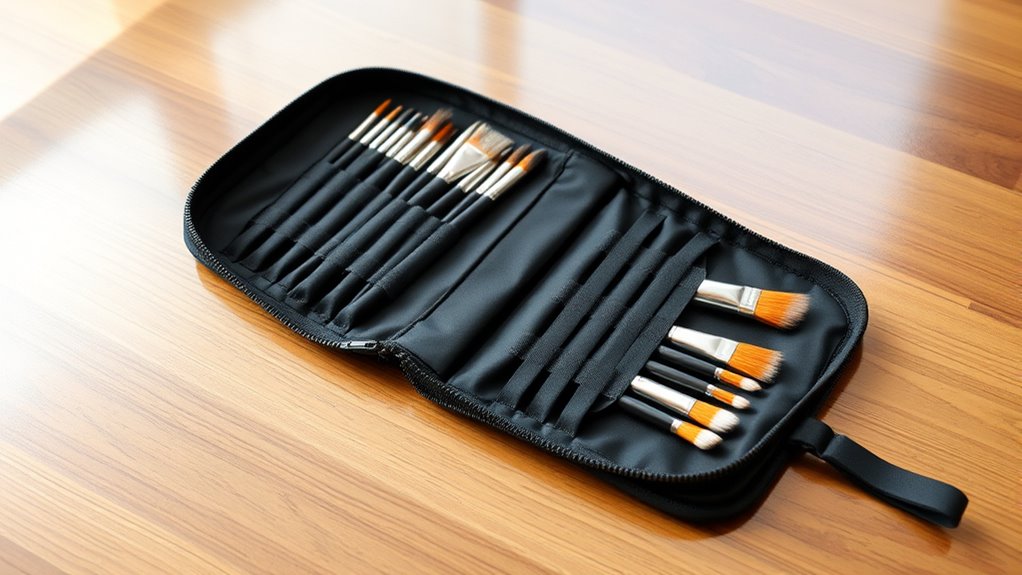 top zippered brush organizer