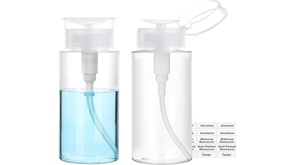 two 3 4oz clear bottles