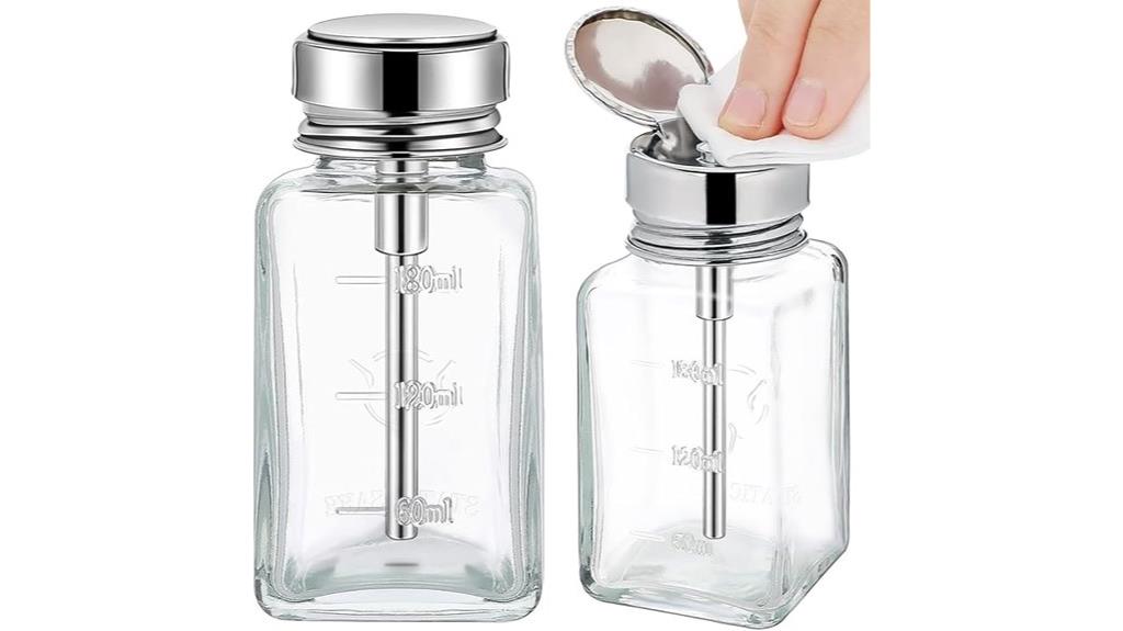 two 6oz glass bottles
