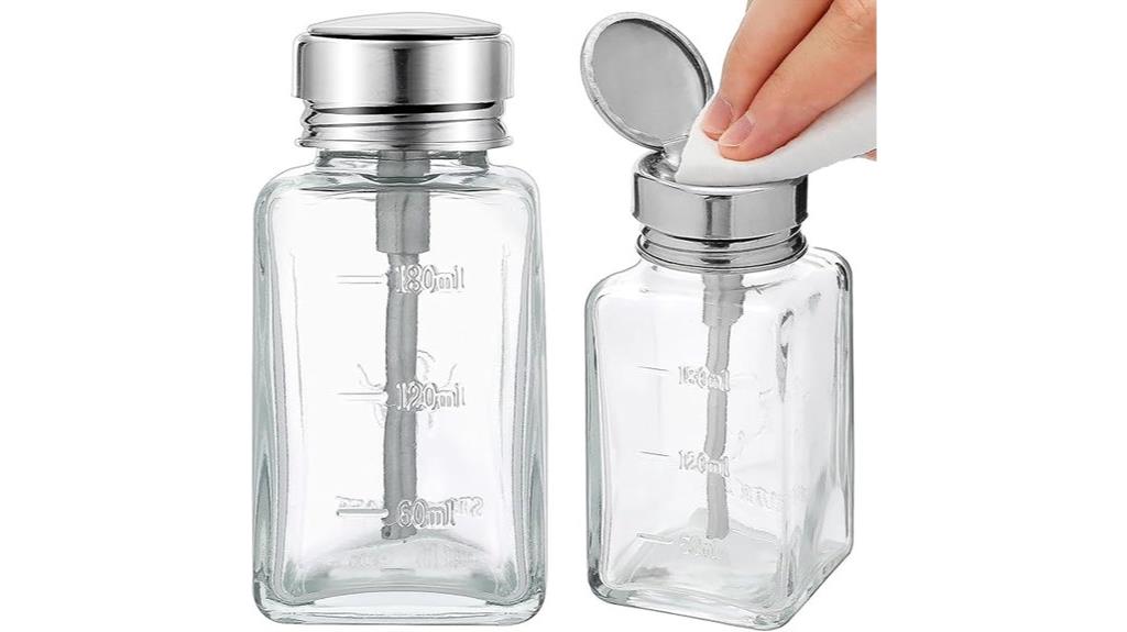 two refillable pump bottles
