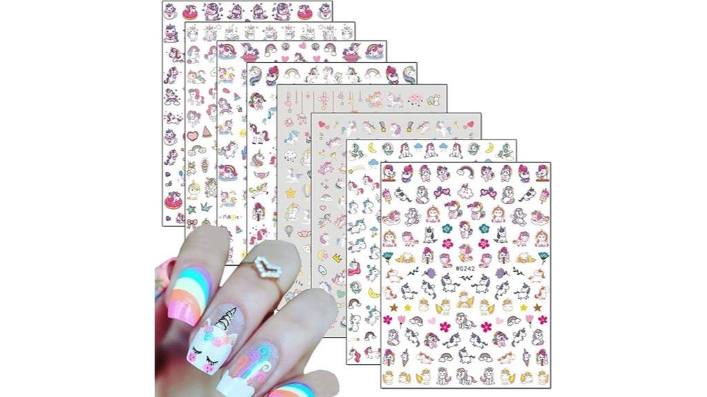 unicorn 3d nail stickers