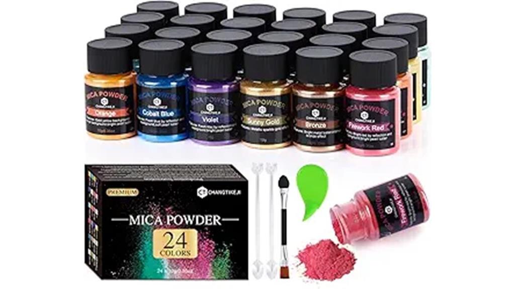 vibrant 24 color mica powder