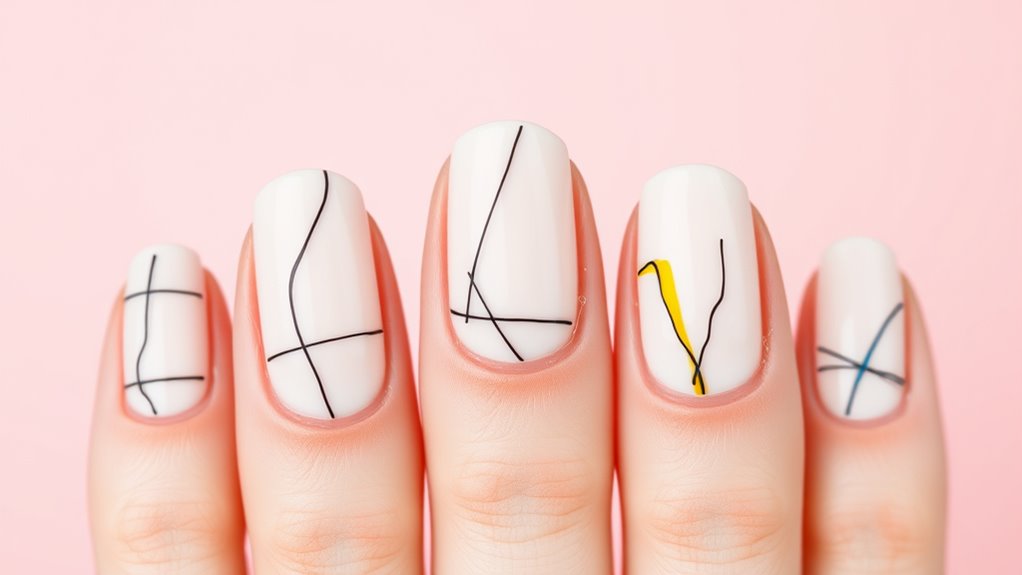vibrant minimalist nail art