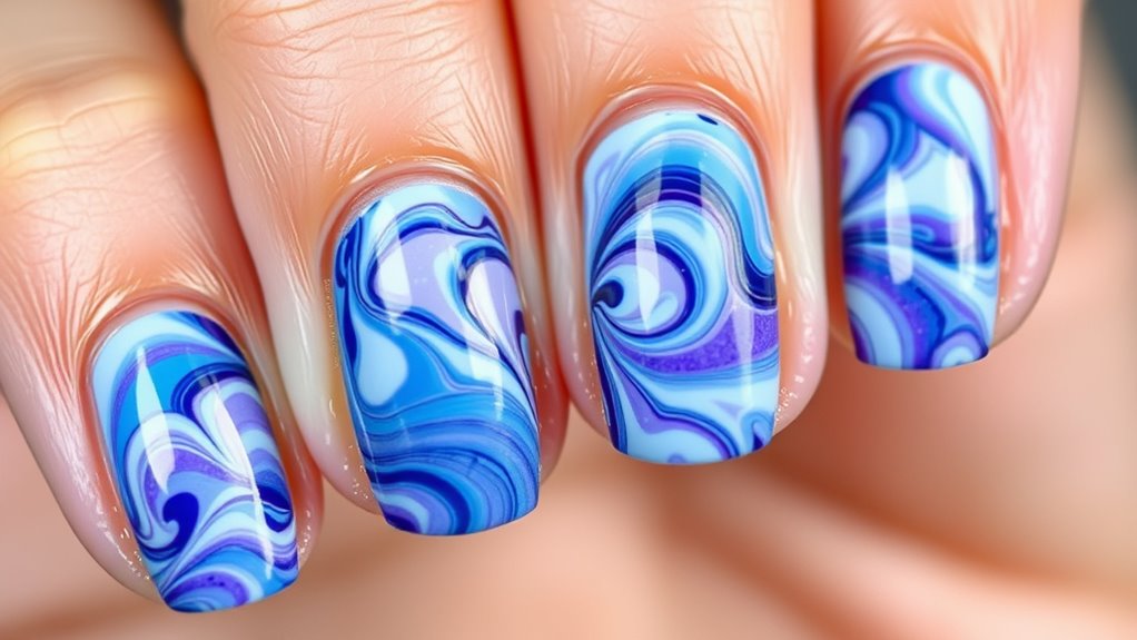water marble nail art tips