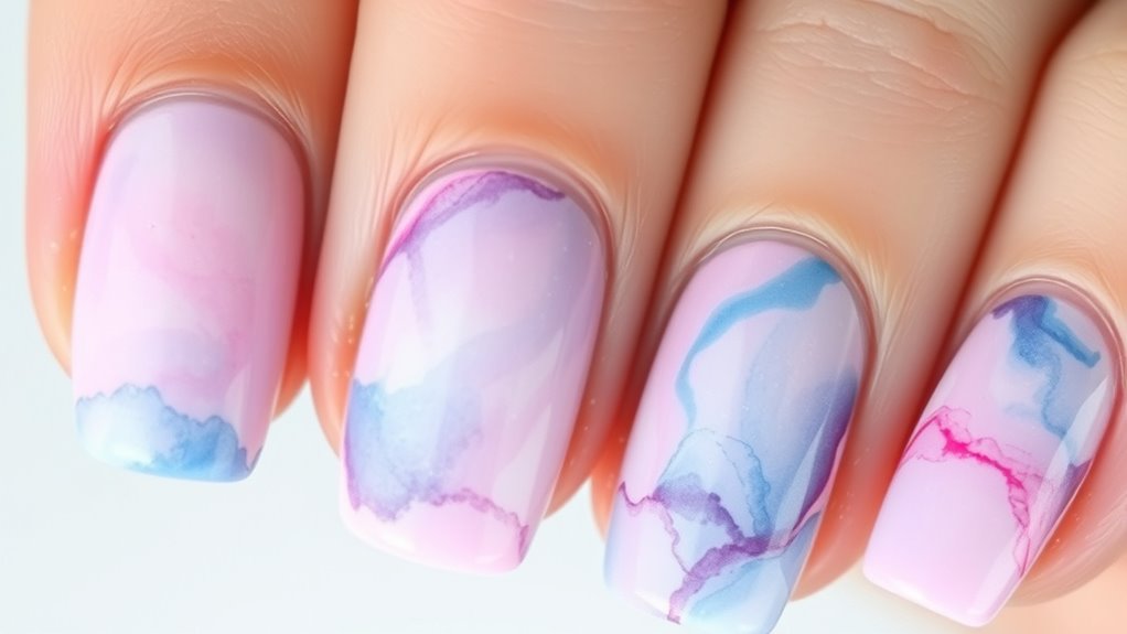 watercolor nail art technique