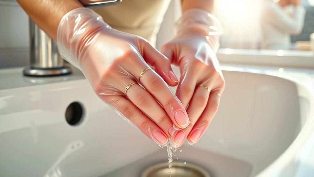 wear gloves while cleaning